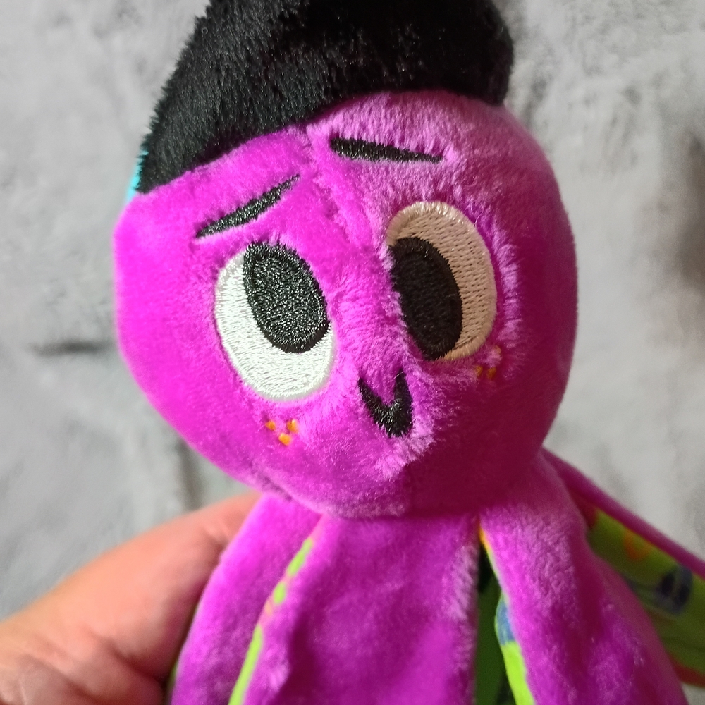 NWOT BarkBox Arcade Ollie Plush Small Dog Toy Octopus Purple Crinkle Squeaker